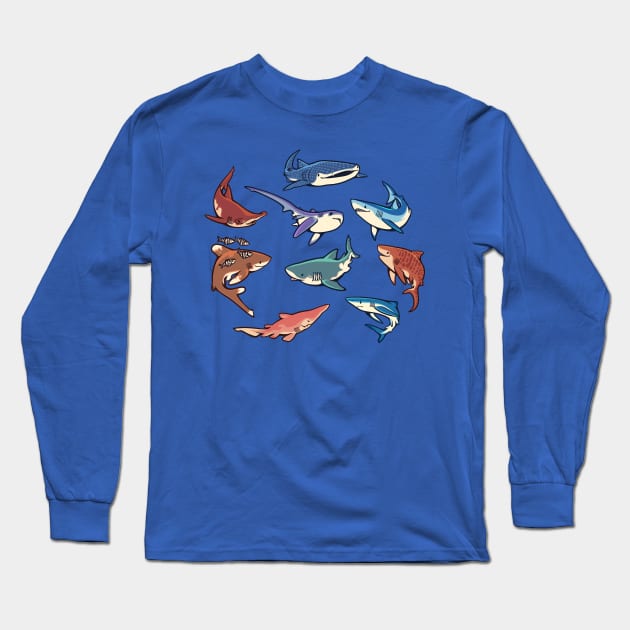 Sharks Long Sleeve T-Shirt by Colordrilos